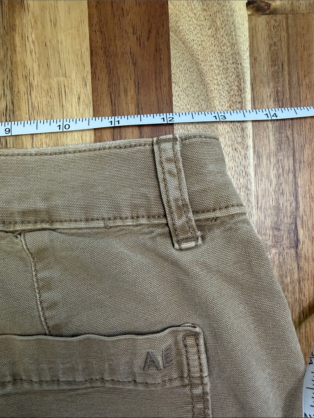 American Eagle High Rise Straight Khaki Cargo Pants - Picture 7 of 9